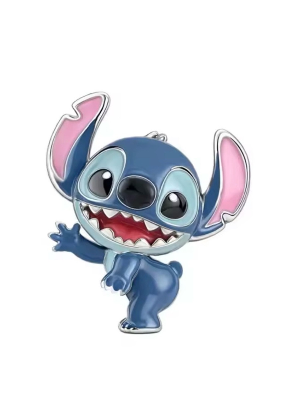 Disney Stitch Blue and Pink Sterling Silver charm pendent.